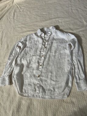 Classic White Linen Button-Up Shirt - Athleta W